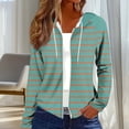 thumbnail image 1 of Womens Fall Hoodies Casual Outfits Fashionable Loose Lightweight Long Sleeved Striped Print Zipper Hooded Sweaters Tops Fall Fashion 2026, 1 of 6