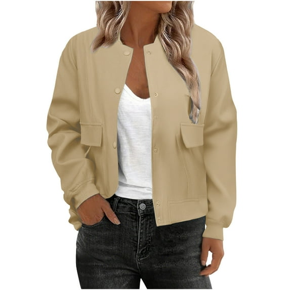 Womens Fall Jackets Open-Front Full-Button Cardigan Long Sleeve Ultra Soft Textured Blazer with Pockets