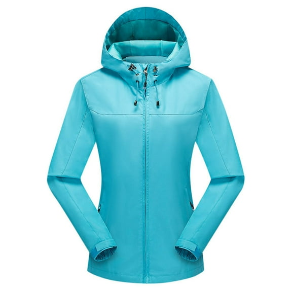 Womens Fall Jackets Women Hooded Softshell Oversize Solid Windproof Waterproof Raincoat With Detachable Hood Outwears Jackets