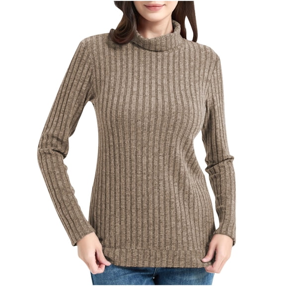 Womens Fall Knitted Sweaters, Long Sleeve Pullover for Women Fashion Slimming Fit Solid Color Sode Slit Crewneck Sweatshirts S-2XL
