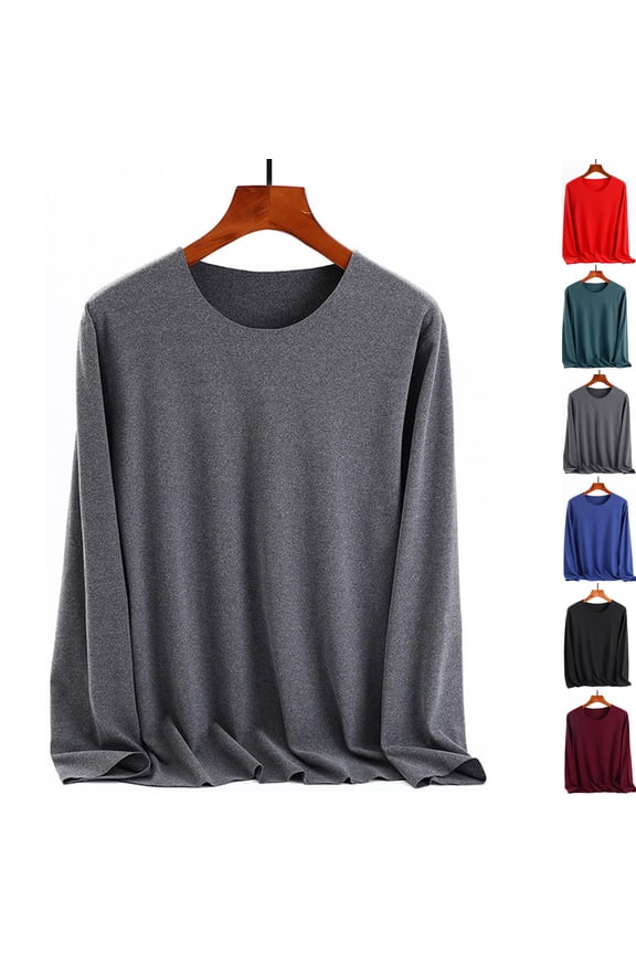 Womens Fall Long Sleeve Solid Color Shirts Basic Apparel Shirts Trendy Round Neck Tshirt for Women Lightweight Lounge Athletic Thermals Top Base Layer Women Cold Weather Household Clothes