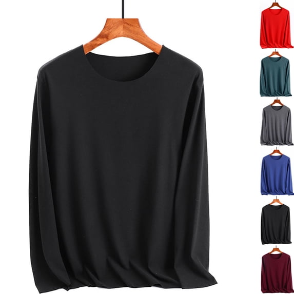 Womens Fall Long Sleeve Solid Color Shirts Basic Apparel Shirts Trendy Round Neck Tshirt for Women Lightweight Lounge Athletic Thermals Top Base Layer Women Cold Weather Household Clothes