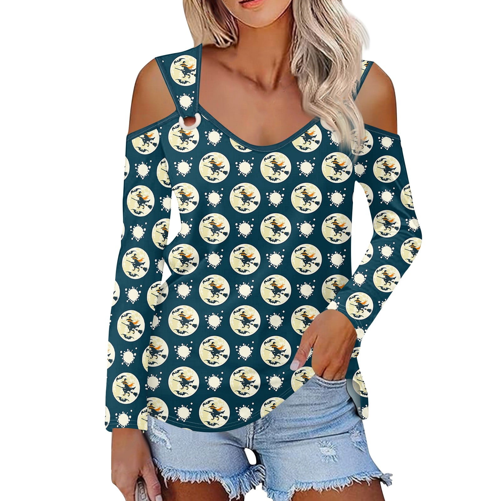 Womens Fall Long Sleeve Tops 2024 Fashion Spaghetti Strap Tshirts Off