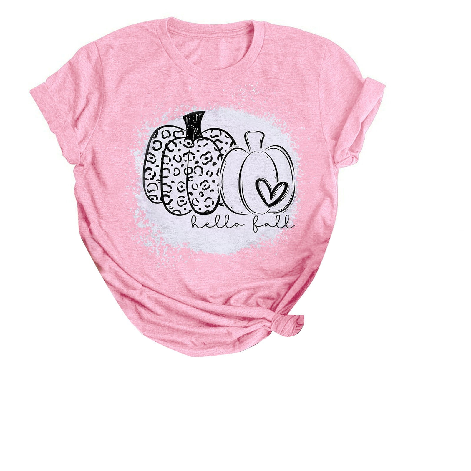 Scgirl Women's Fall Halloween Shirt - Leopard Pumpkin Graphic Long Sleeve T-Shirt For Thanksgiving & Casual Wear