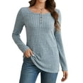 thumbnail image 1 of Fall Tops for Women Classic Fit Long Sleeve Shirts Crew Neck Lightweight Blouses Casual Tunic Top, 1 of 8