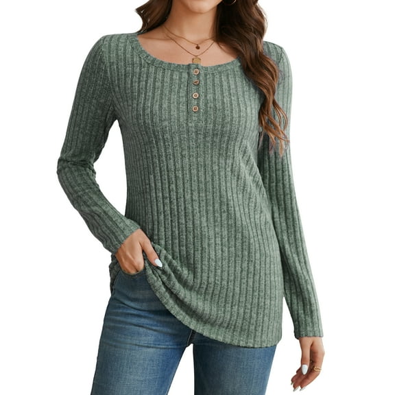 Crew Neck Long Sleeve Shirts for Women Dressy Casual Fall Tops Christmas Green Clothes