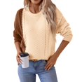 Womens Fall Sweaters 2024 Chunky Knit Pullover Jumper Tops Long Sleeve