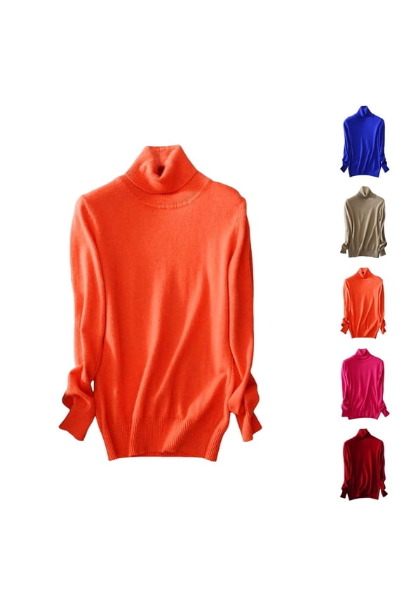 Womens Fall Sweaters 2025 Turtleneck Knit Pullover Soft Warm Long Sleeve Top Casual Everyday Wear