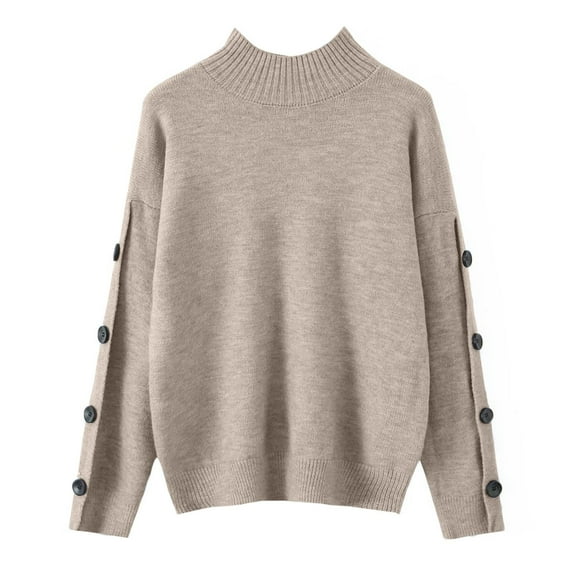 Womens Fall Sweaters Sevevn Women's Mock Neck Long Sleeve Pullover Ribbed Knit Sweater Top
