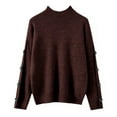 thumbnail image 1 of Womens Fall Sweaters Sevevn Women's Mock Neck Long Sleeve Pullover Ribbed Knit Sweater Top, 1 of 4