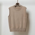 thumbnail image 1 of Baikeli Womens Fall Sweaters, Women's New Autumn And Winter Warm Keeping Fashion Round Neck Knitted Vest Overlapping Cuff Sweater Vest Pullover De Mujer, 1 of 5