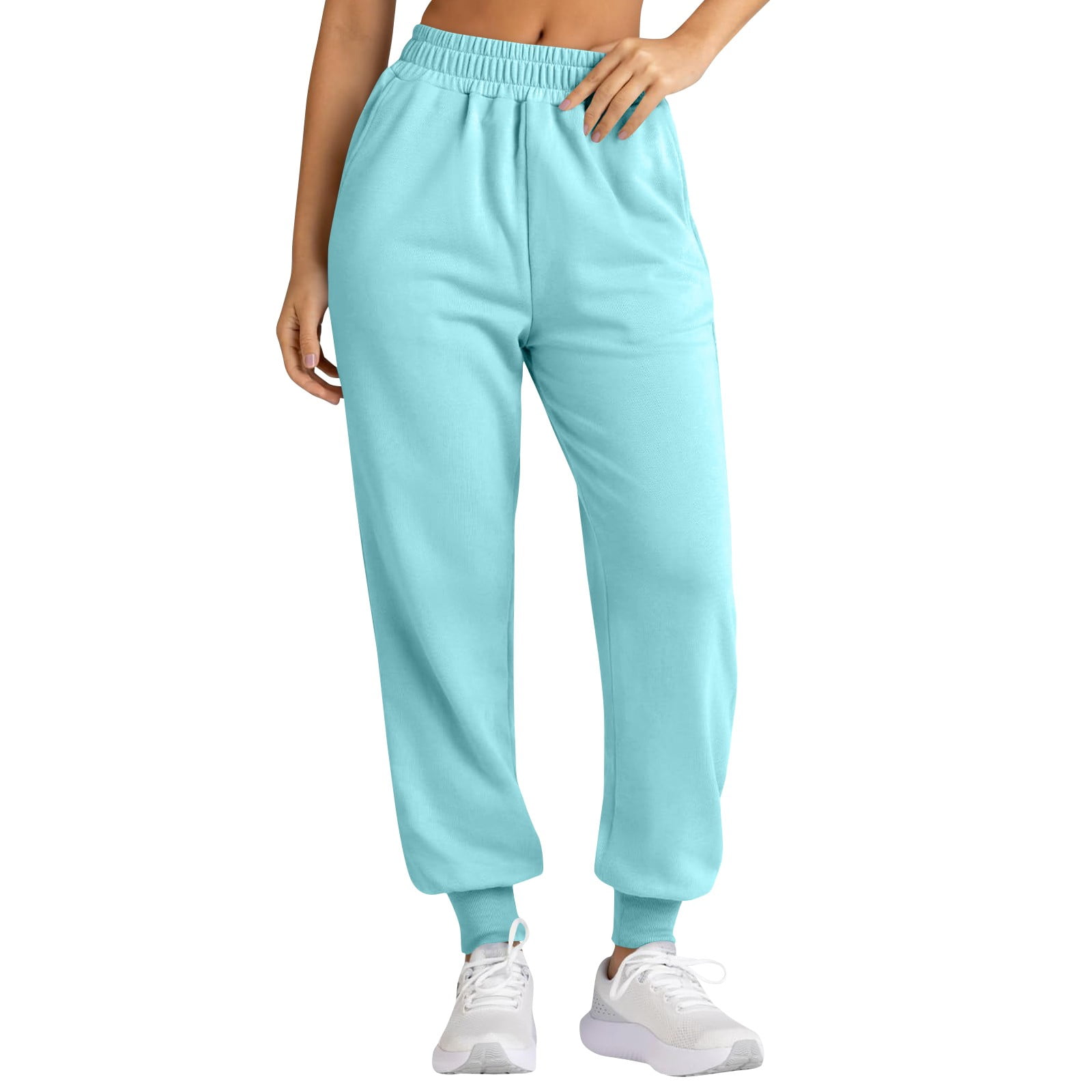 Womens Fall Sweatpants High Waisted Lounge Pants Wide Leg Active Joggers Pants Casual Loose Workout Trousers 2024 Y2K Trendy Pants Fall Outfits with Pockets light blue XX Large Walmart
