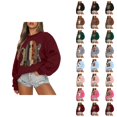 thumbnail image 1 of Womens Fall Sweatshirt Halloween Pullover Tops Crewneck Spooky Season Sweatshirt Lightweight Graphic Sweatshirt, 1 of 4