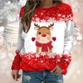 thumbnail image 1 of Womens Fall Sweatshirts Christmas Moose Snowflake Snowman Graphic Tops Shirt Cute Crewneck Long Sleeve Blouse, 1 of 3