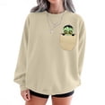 thumbnail image 1 of Womens Fall Sweatshirts Long Sleeve Halloween Graphic Shirts Casual Funny Crewneck Sweatshirt Beige, L, 1 of 1