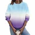 thumbnail image 1 of Womens Fall Thin Sweaters, Long Sleeve Pullover for Women Fashion Loose Fit Ombre Tie Dye Crewneck Sweatshirts S-2XL, 1 of 5