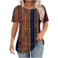 thumbnail image 1 of Womens Fall Tops Casual Short Sleeve Tops Plus Size 4X Dressy Tshirts Shirts Short Blouses Casual Cotton, 1 of 6