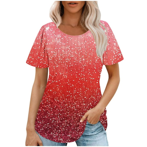 Womens Summer Tops Casual Short Sleeve Tops Trendy Plus Size Halter Funny Tshirts Shirts Clean Plus Size White Blouses 4X-5X
