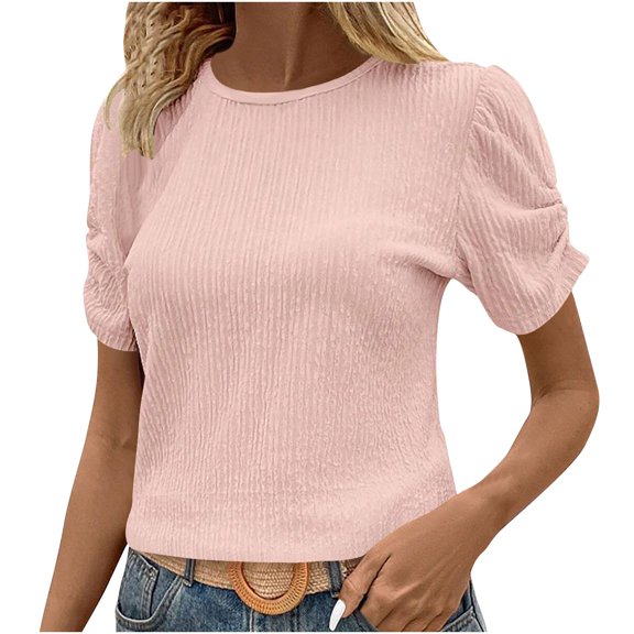 Womens Fall Tops Casual Short Sleeve Tube Tops Summer Crop Top Basic Funny Tshirts Shirts Humor White Blouse Button Up Cute