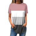 thumbnail image 1 of Womens Fall Tops Women's Fashion Casual Round Neck Retro Printed Short Sleeve Pullover T-Shirt Top, 1 of 4