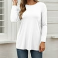 thumbnail image 1 of Womens Fall Tunic Tops Long Sleeve Blouse Loose Fit Tshirt, 1 of 5