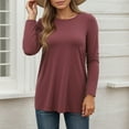 thumbnail image 1 of Womens Fall Tunic Tops Long Sleeve Blouse Loose Fit Tshirt, 1 of 8
