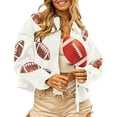 thumbnail image 1 of Womens Fall Winter Corduroy Football Sequin Jacket Baseball Casual Jacket, 1 of 8