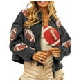 thumbnail image 1 of Womens Fall Winter Corduroy Football Sequin Jacket Baseball Casual Jacket, 1 of 7