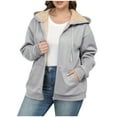 thumbnail image 1 of Womens Fall Winter Full Zip Hoodie Warm Fleece Sherpa Jacket Casual 2025 Thicken Sweatshirts Solid Fashion Outfits Warm Coat Relaxed Fit Tops, 1 of 6