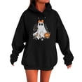 thumbnail image 1 of Womens Fall Winter Oversized Hoodies Funny Halloween Graphic Long Sleeve Pullover Sweatshirts with Pocket Halloween Hoodie for Women Men Casual Hoody Halloween Party Costume, Black 2XL, 1 of 4
