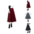 thumbnail image 1 of Womens Fall Winter Wool Skirt High Waisted Pleated A Line Flowy Midi Skirt with Pockets, 1 of 8