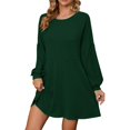 thumbnail image 1 of Womens Fall and Winter Fashion Dresses Sexy Slim Package Round Neck Long Sleeve Winter Knit Sweater Dress 2024, 1 of 4