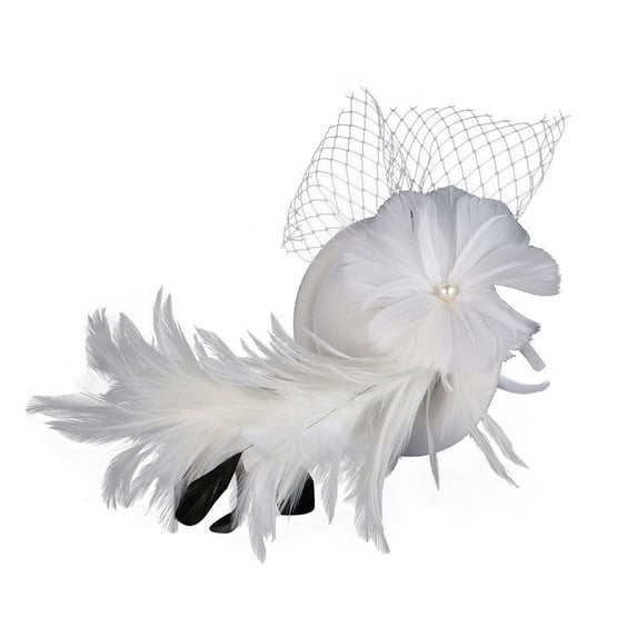 Womens Fascinators Hats,Church Hats Bridesmaid Hats Kentucky Derby Hats for Women Women Spring Hats Cocktail Hats For Women Wide Flower Bridal Shower Sun Beach Hat Hats For Tea Party,White