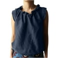 thumbnail image 1 of Womens Fashion 2025 Summer Tank Tops Casual Ruffle Neck Sleeveless Shirt Casual Dressy Blouse for Work Office, 1 of 5