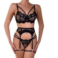 thumbnail image 1 of Womens Fashion 2026 Lingerie Set for Women Sexy - Corset And Panty Outfits 3 Piece Lace Push Up Underwire with Garter Lingerie, 1 of 6