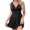 thumbnail image 1 of Womens Fashion 2026 Sexy Lingerie for Women Lace Babydoll Lingerie Dress Boudoir Lingerie V-Neck Front Open Ruffle Chemise, 1 of 2