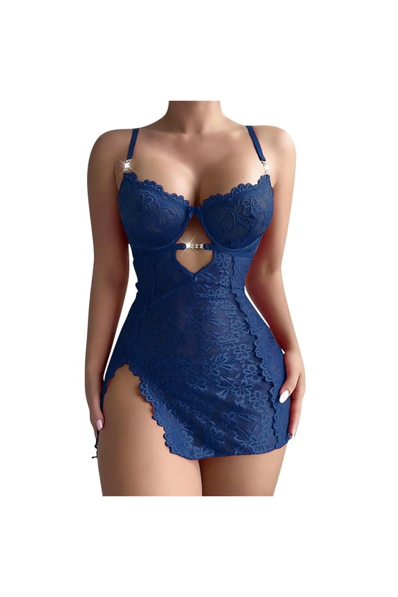 Womens Fashion 2026 Sexy Lingerie for Women Mesh Babydoll Dress Sheer Lingeries Lace Chemise Floral Outfits Lingerie Set with Thong