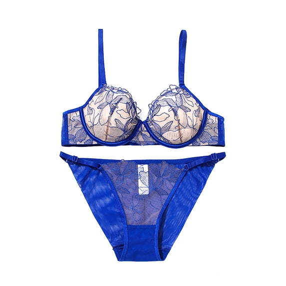 Womens Fashion 2026 Women's Bra and Panty Set 2 Piece Sexy Lace Babydoll Lingerie Self Tie Bra and Strappy Panty Thong for Wedding Travel