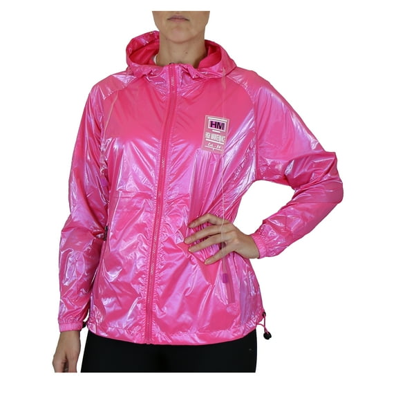 Womens Fashion Active Training Running Full Zip Hooded Windbreaker