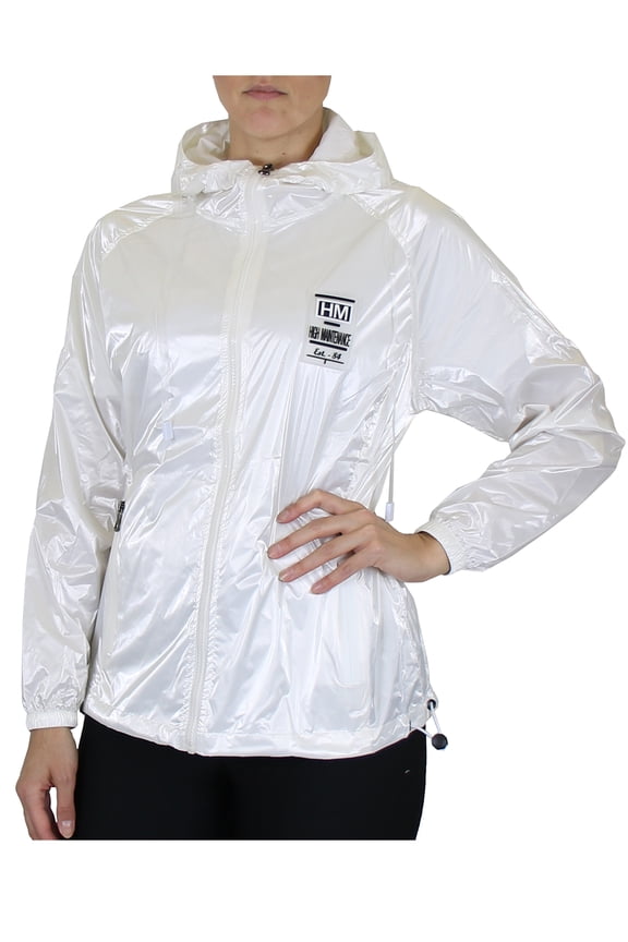 Womens Fashion Active Training Running Full Zip Hooded Windbreaker