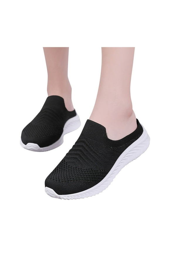 Womens Fashion Backless Walking Sneakers Ultra Lightweight Slip On Comfortable Memory Foam Sneakers