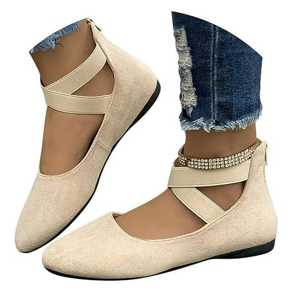 Womens Fashion Ballet Flats Shoes Ankle Strap Mary Jane Flats Shoes Dressy Prom Wedding Dance Shoes