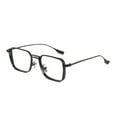 thumbnail image 1 of Womens Fashion Blue Light Blocking Oversized Reading Glasses 1.0, Metal Black Square Spring Hinge Readers +1.00, 1 of 3