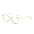 thumbnail image 1 of Womens Fashion Blue Light Blocking Oversized Reading Glasses 2.0, Metal Gold Square Spring Hinge Readers +2.00, 1 of 3