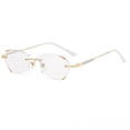 thumbnail image 1 of Womens Fashion Blue Light Blocking Rimless Reading Glasses 2.5, Metal Gold Readers +2.50, 1 of 5
