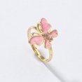 thumbnail image 1 of Womens Fashion Butterfly Ring: Diamond Drip Oil Alloy Ring, Adjustable One Size Fits Most, 1 of 2