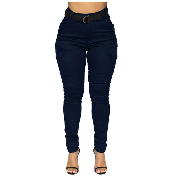 Womens Fashion Cargo Jeans Full Length Leggings High Waisted Casual Denim Pants Workwear Pants