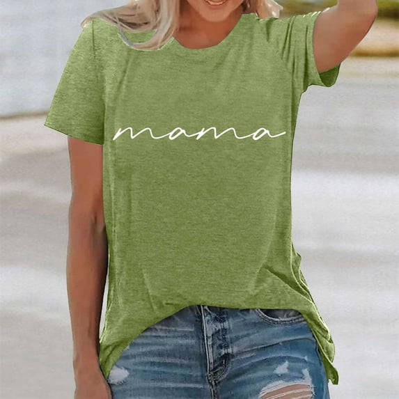 Womens Fashion Casual Crew Neck Prints T Shirts Summer Short Sleeve Casual Loose T Shirts Top Womens Active Shirt Women's Striped Shirts Womens Tops Short Sleeve Casual Turtle Neck Top for Women Pack