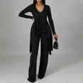 thumbnail image 1 of Womens Fashion Casual Long Sleeve V Neck Irregular Two Piece Set Work Suit Women Interview Outfits Women Suits Dressy Pant Suits Two Piece Leather Suit Lady Pant Suits Womens High Waist Ruffle Overlay, 1 of 5