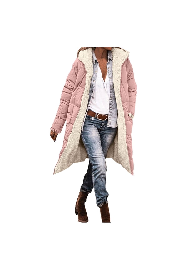 Womens Fashion Casual Zip Up Jacket With Pockets Hoodie Winter Reversible Teddy Coat Outerwear